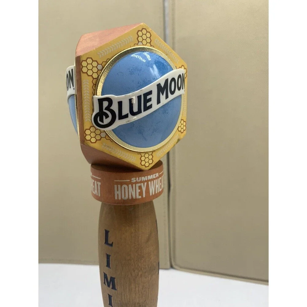 Blue Moon Summer Honey Wheat Limited Wooden Tap Handle Man Cave Decor 11